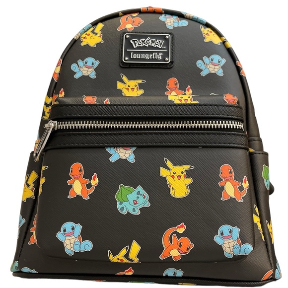 NEW Loungefly Pokemon Starters Black Mini Backpack Exclusive Design New With Tag - Picture 16 of 16